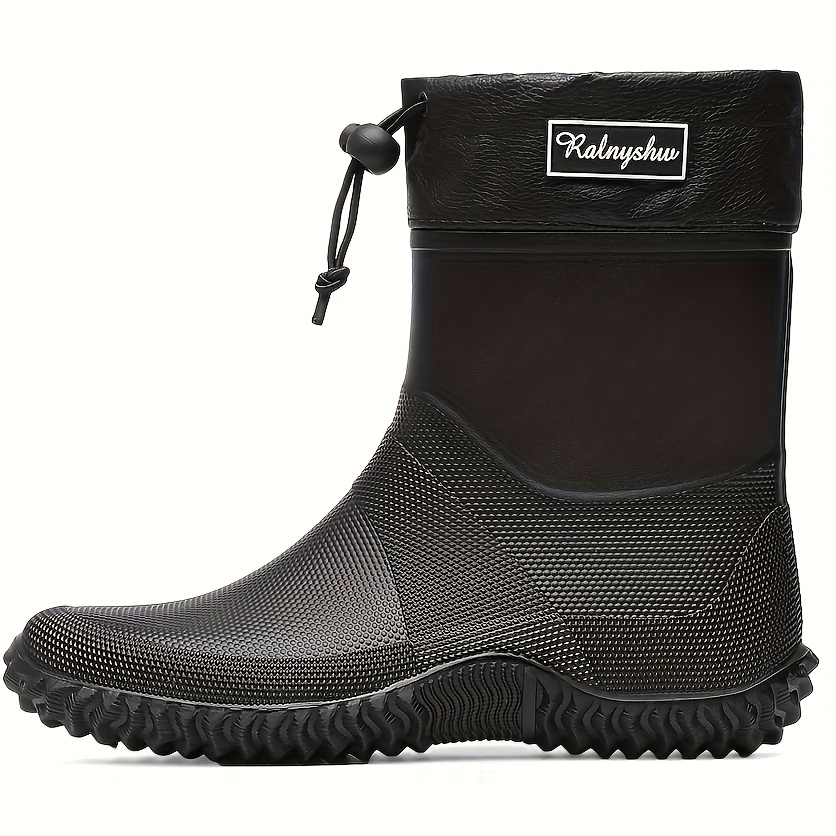 Botas de PVC Resistentes para Hombres y Mujeres Antideslizantes  Caña/Corta con Ergonómico Estriada Botines Dobles al - Main Image