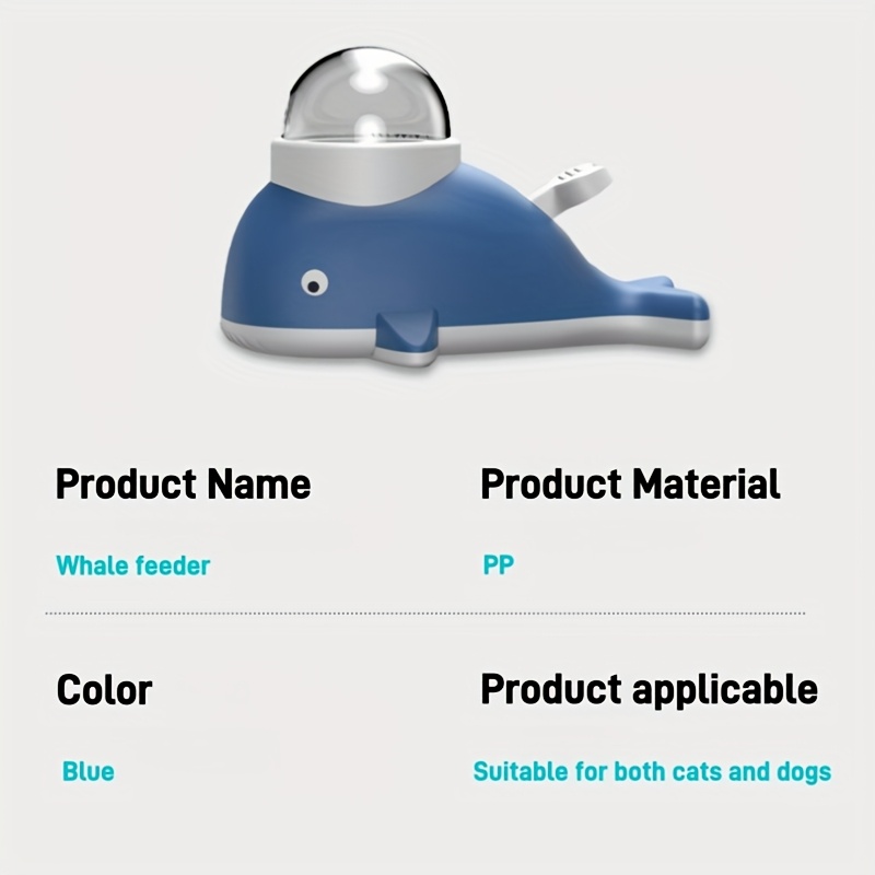 Distributeur de nourriture lent et interactif pour chiens et chats | Design Baleine Bleue, Plastique durable, Favorise la stimulation mentale et une alimentation saine, Aide à la digestion et réduit l'excès de nourriture, Convient aux chiots et aux chiens adultes, Distributeur automatique pour animaux de compagnie