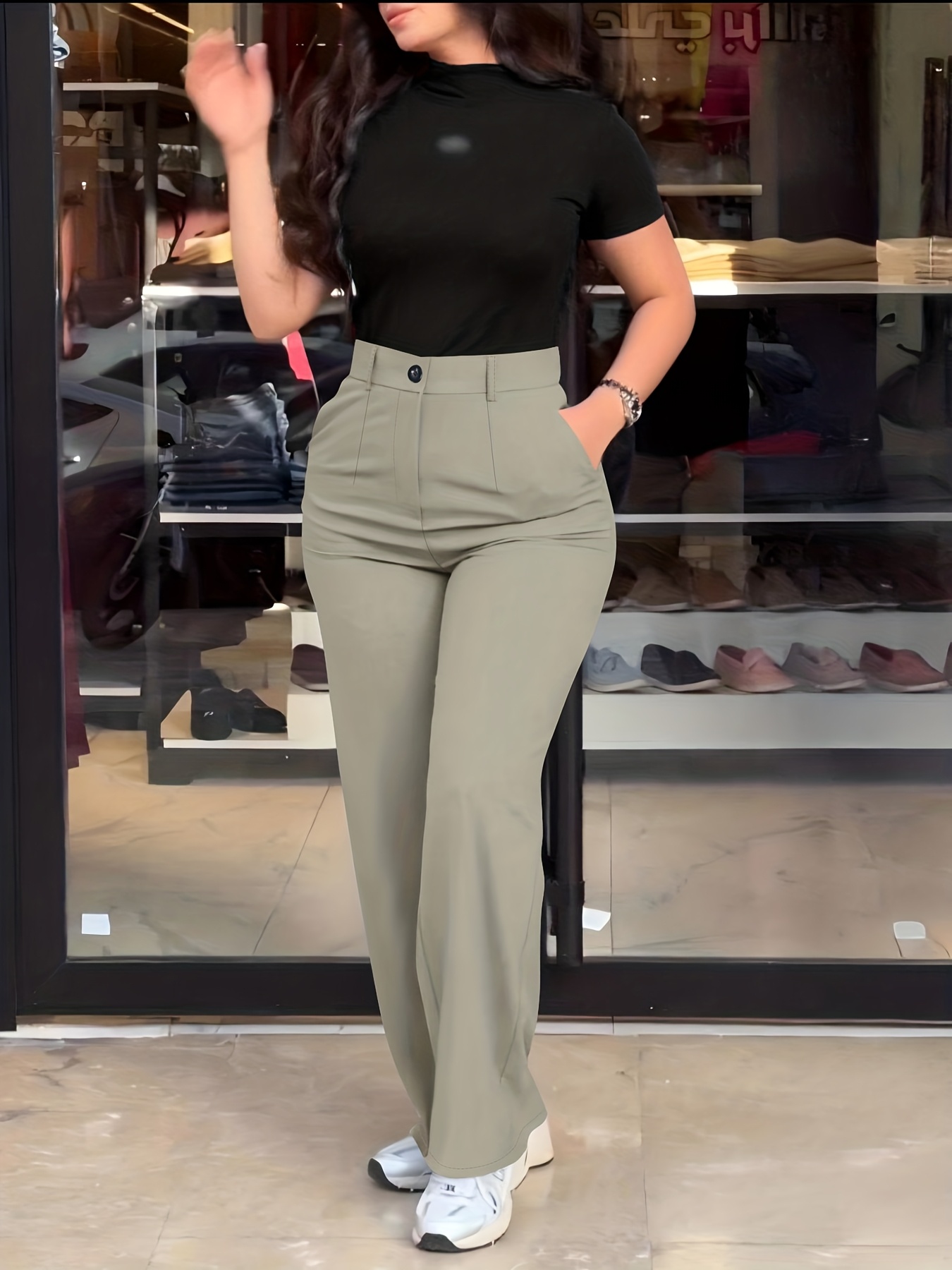 Women's Solid Color Casual Slim-Fit Long Pants