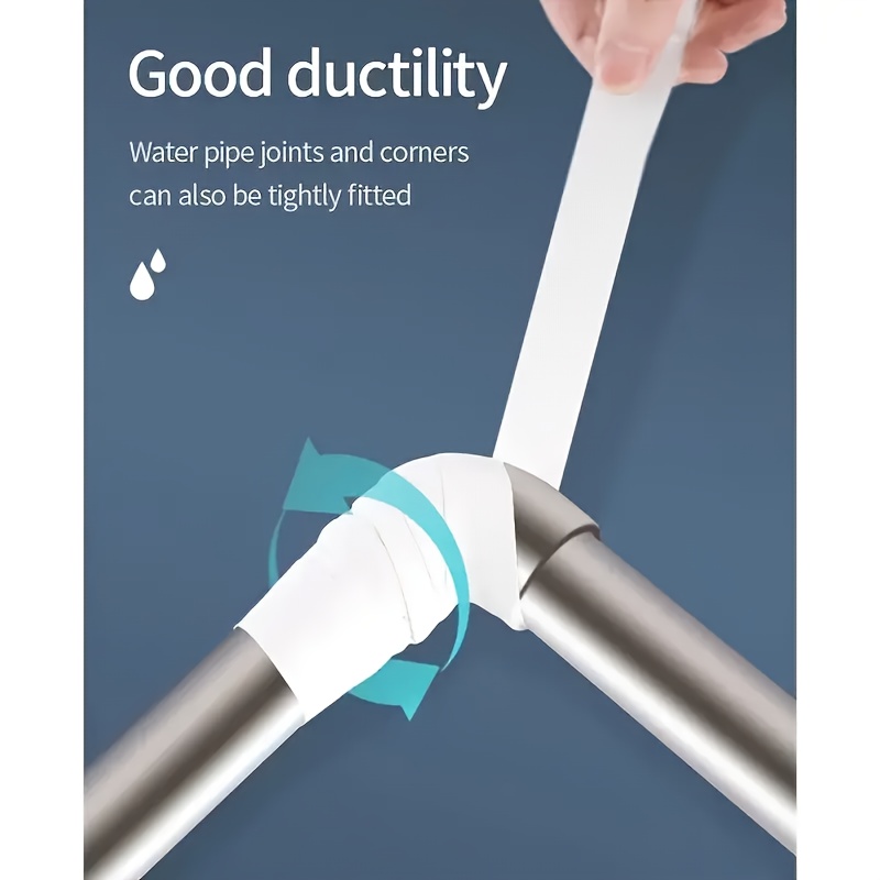 1pc Self-Fusing Silicone Tape for Quick Leak Repair - Strong Adhesive & Leak-Proof Sealant for Kitchen and Sewer Pipes, Durable White Tape for Efficient Plumbing Fixes, Leak Repair Tape | Flexible Tape | Strong Adhesive Tape, Plumbing Supplies