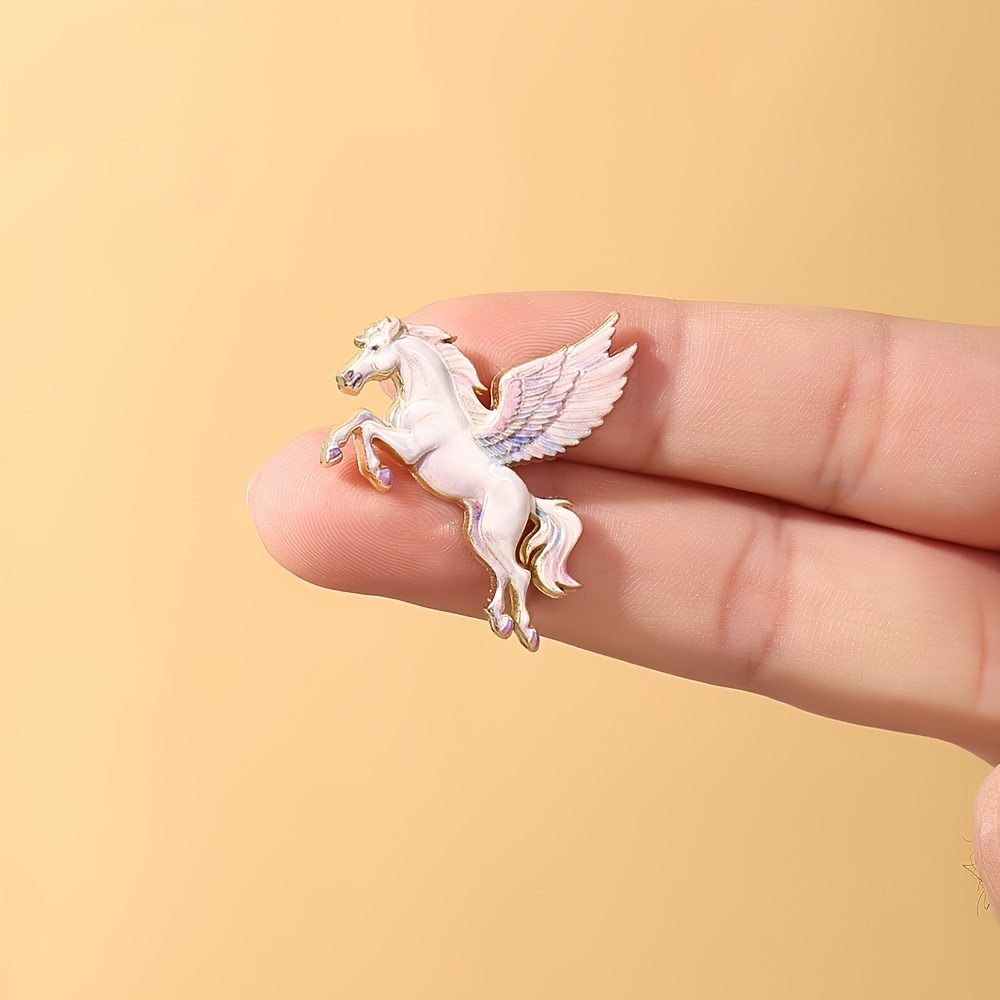 White Horse Enamel Brooch Pin, Decorative Badge
