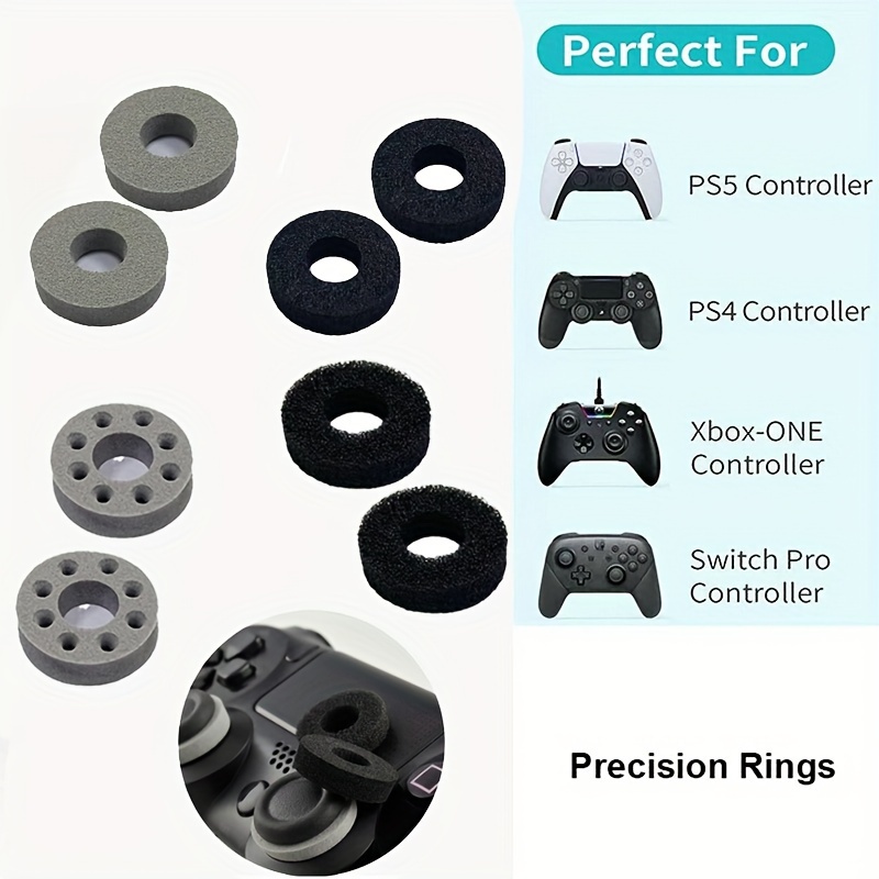 

8-piece Precision Aim Assist Control Rings For Ps4, Ps5, & Switch Pro - Enhanced Gaming Accuracy With 3 Hardness Levels, Easy Install Precision Rings Controller