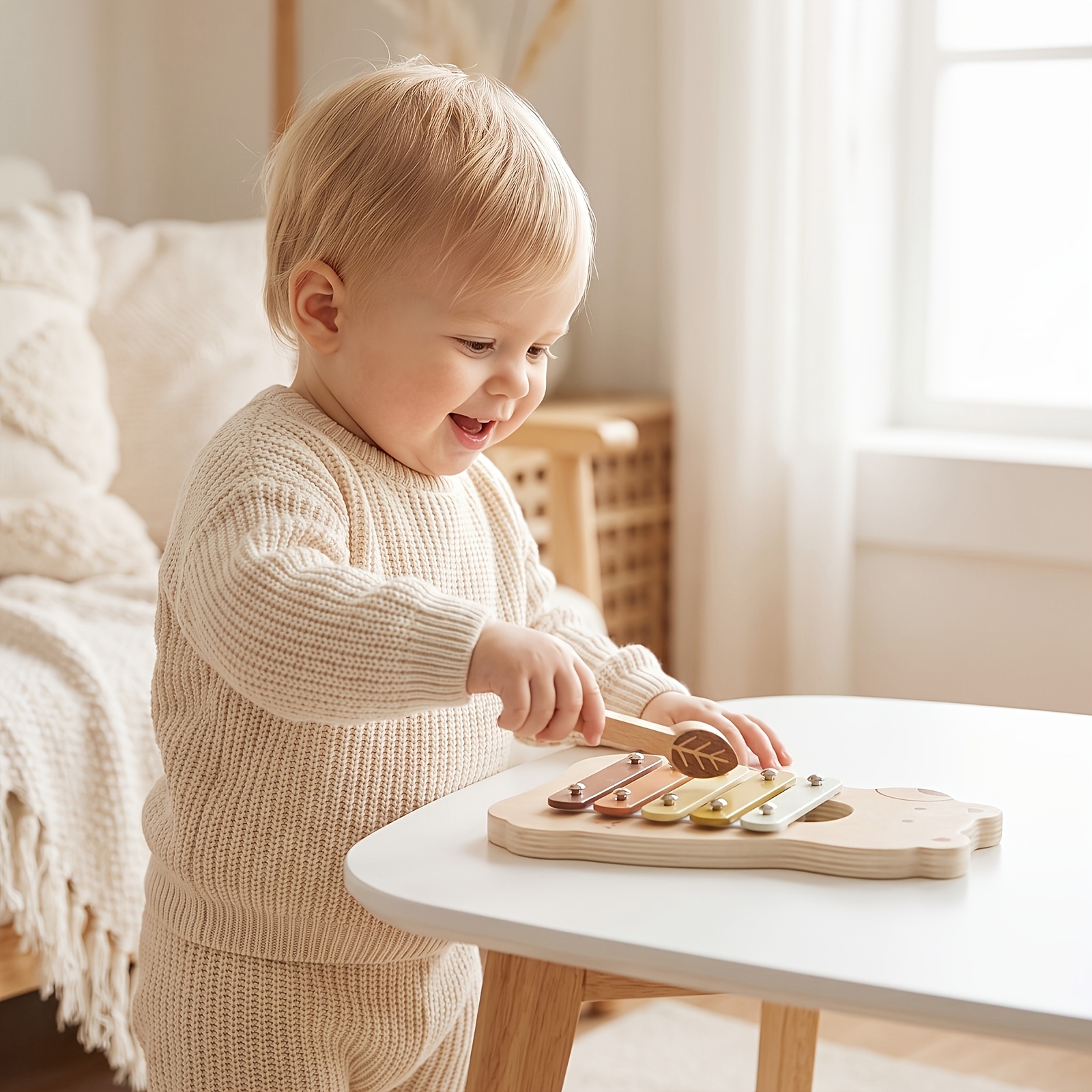 Cute Bear Sorting Toy for Early Education and Auditory Development