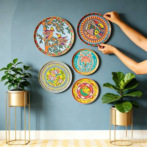5pcs metal wall plates hand drawn floral bird wall art bohemian wall hanging sculpture rustic decor aesthetic wall accent for living room bedroom perfect housewarming holiday gift non food contact