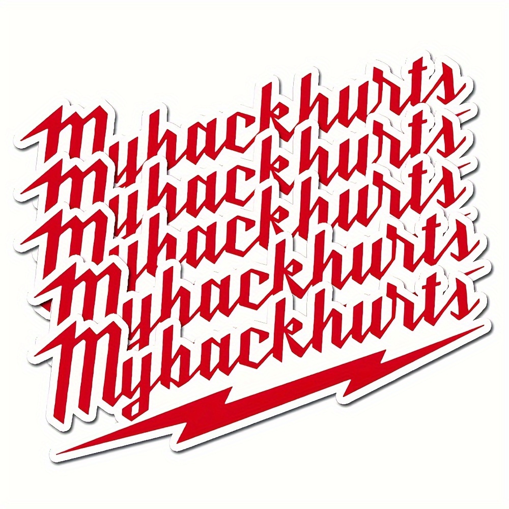 TEMU 5pcs My Back Hard Hat Work Sticker For Men Women Decal, Hard Hat Stickers Funny Vinyl Tool Box Sticker American Patriotic Helmet Decals Funny Stickers (2inch Red)