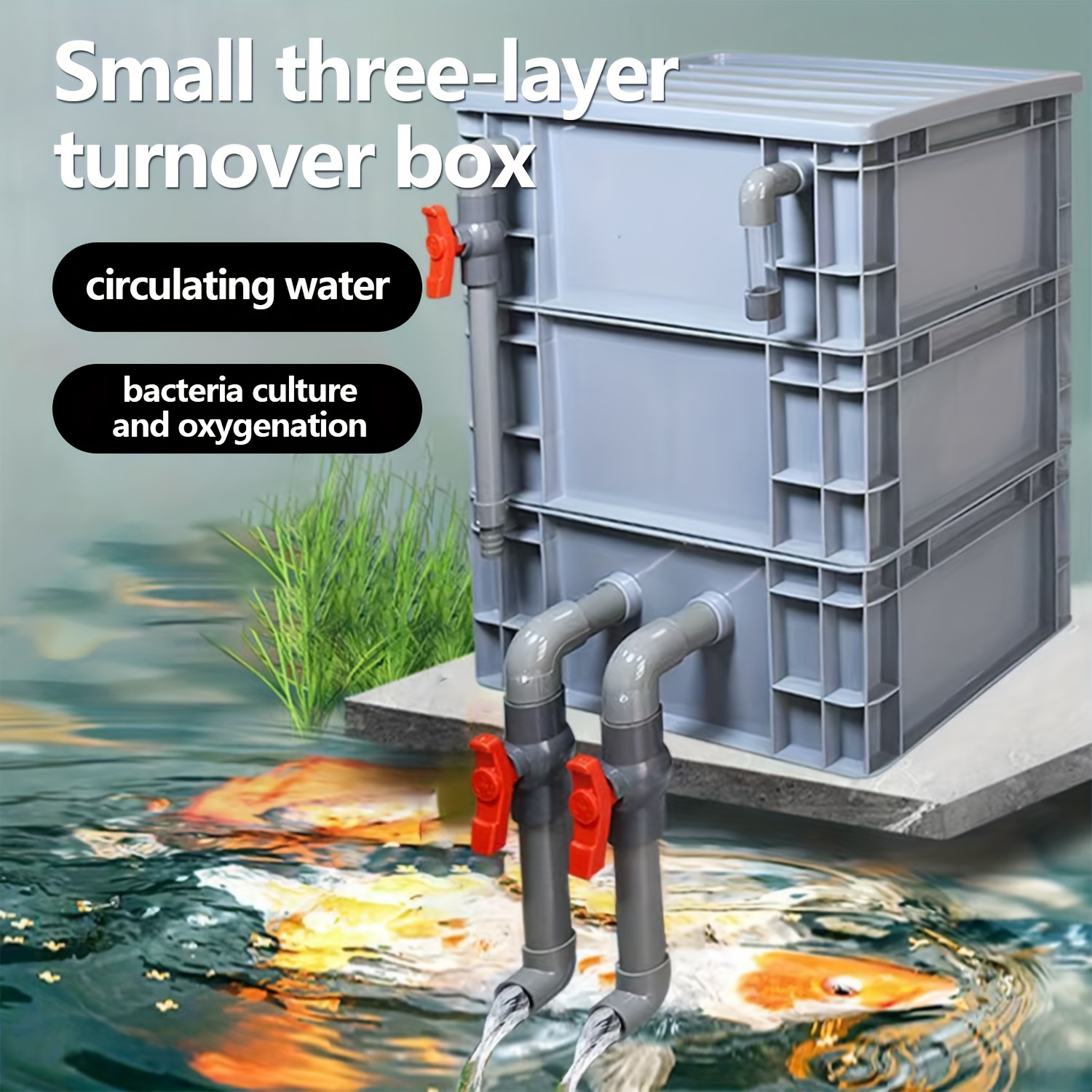 

Fish Box Filter – Pond Filtration System With Oxygenation, Water Circulation – Non-electric, No Battery Required – Suitable For Aquatic Life