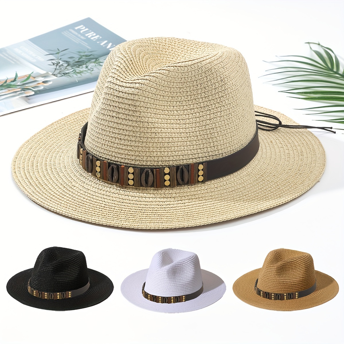 Garland Big Brim Straw Hat Easter Travel Beach Hat Sun Hat - Temu