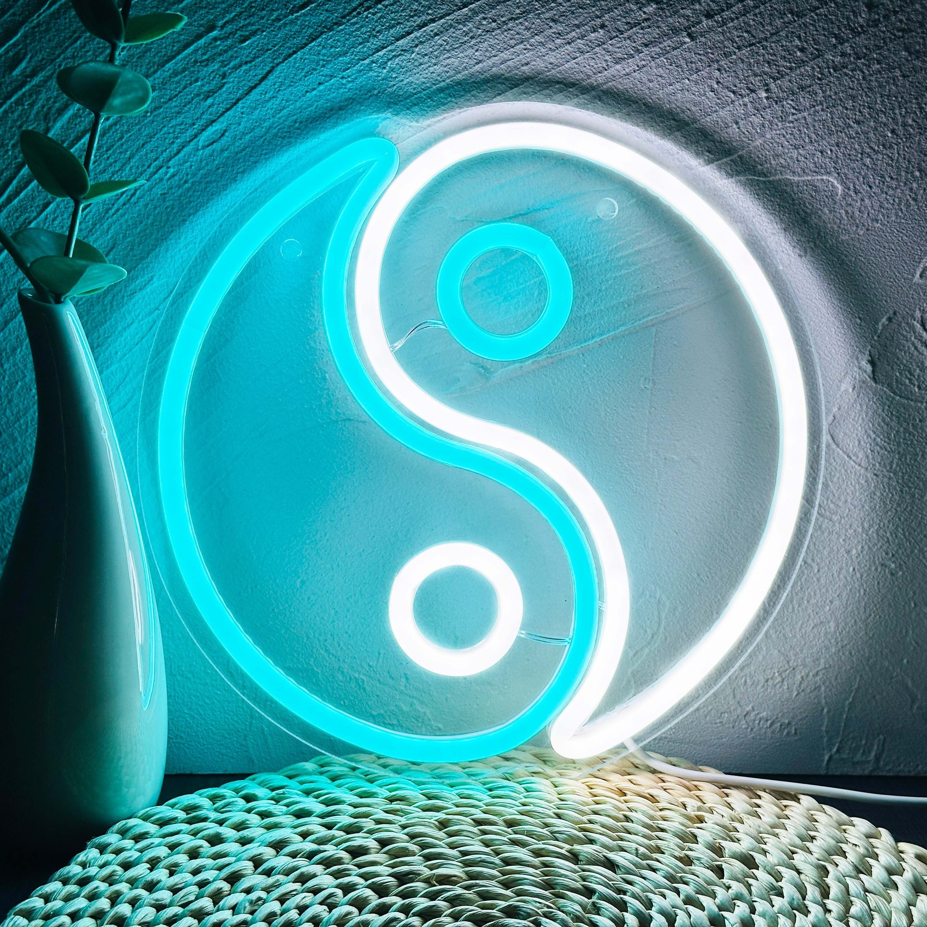 SZREBOW Tai Chi Neon Sign, LED Yin and Yang Door Mount Light with USB Power, Switch Control, Multipurpose Decor for Bedroom, Living Room, Game Room, Man Cave, Party, No Battery Required, Single Color