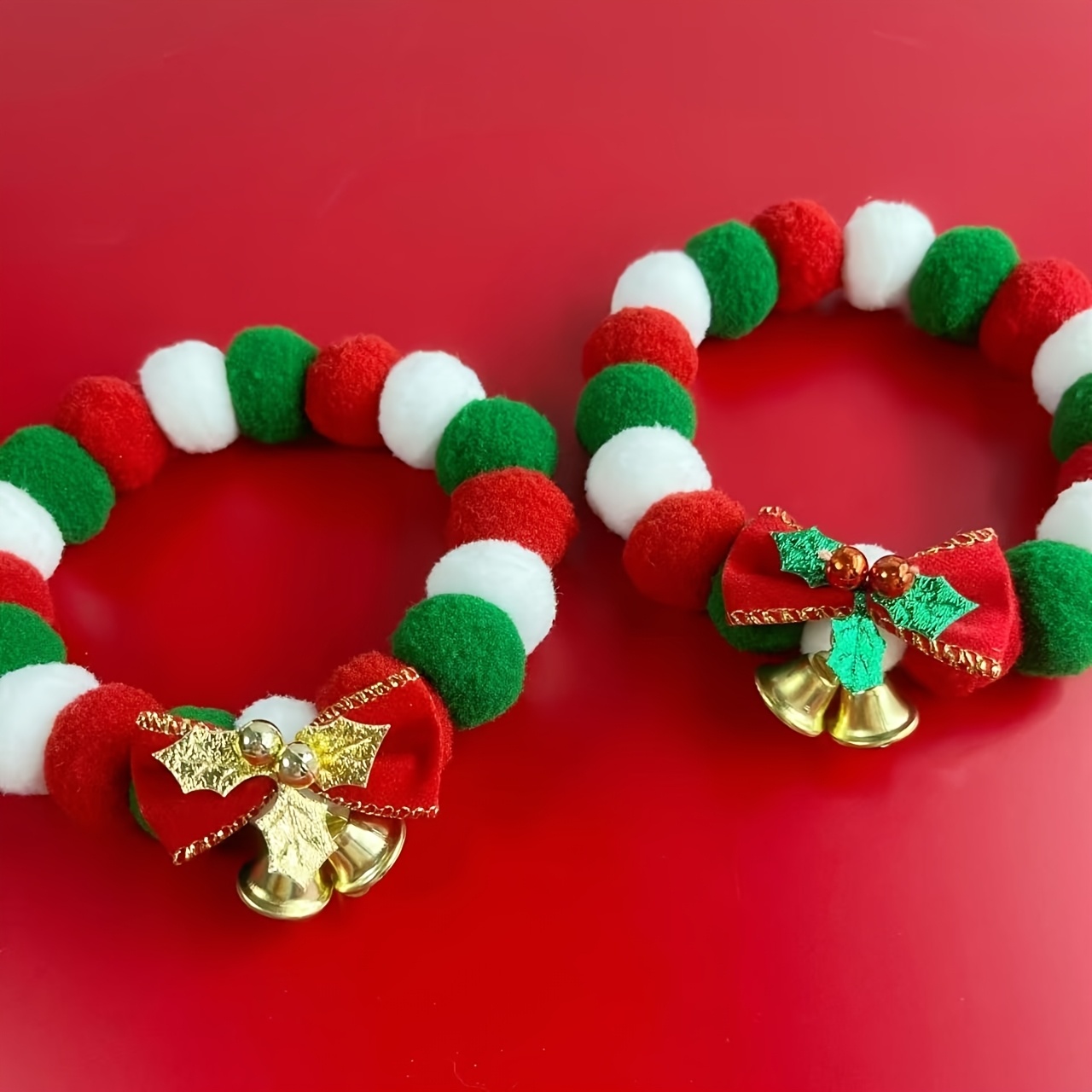 christmas bell long plush ball pet collar winter christmas     clothing accessory without battery Product details 2