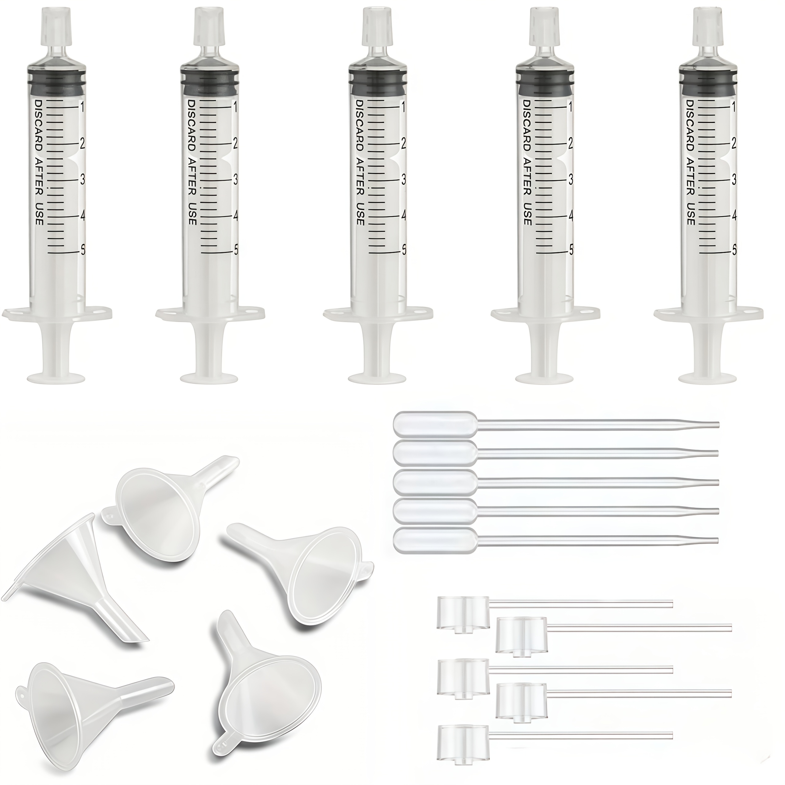 20pcs Perfume Refill Set: Plastic Funnel, Pipettes, Droppers And Syringes - Traveling And