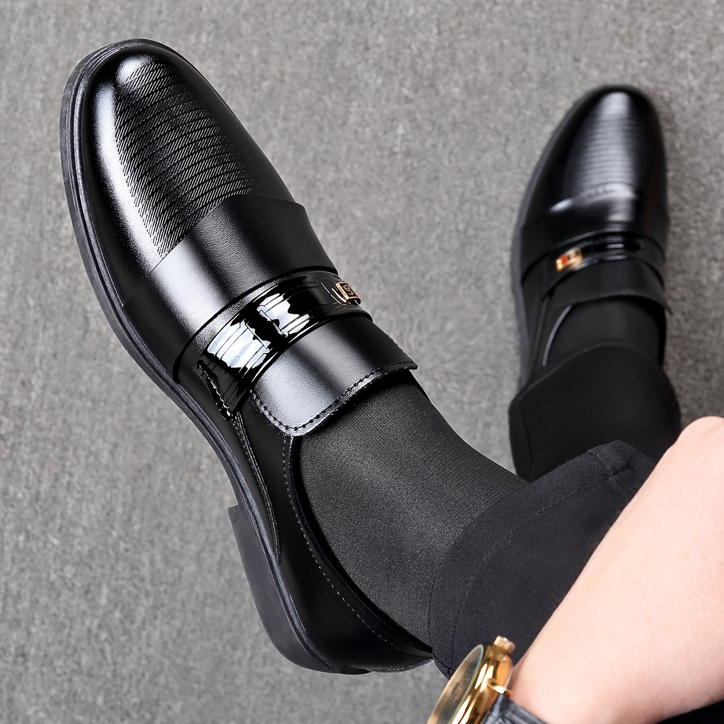 men black dress shoes sold on Temu United States
