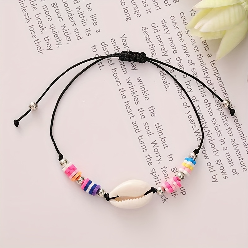 12pcs Ocean Beach Friendship Bracelet Set, Colorful Shell Woven Bracelets
