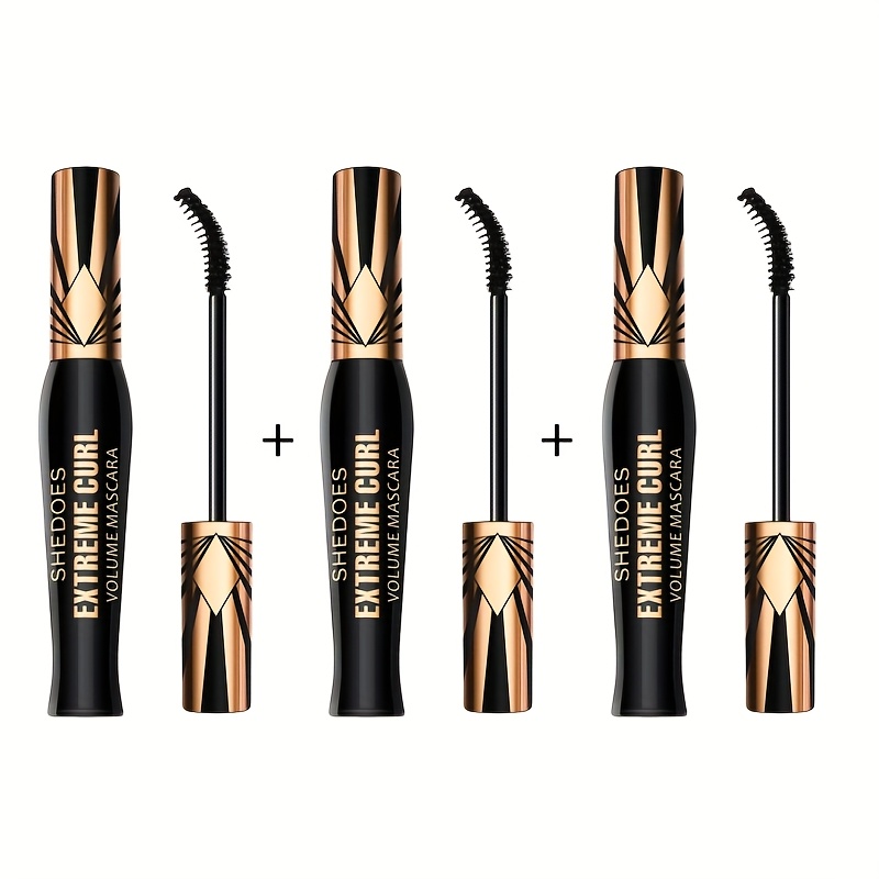 3pcs Crown Mascara Set Lengthening Curling Thickening Long-lasting Quick-dry Warm Water Makeup Beginner