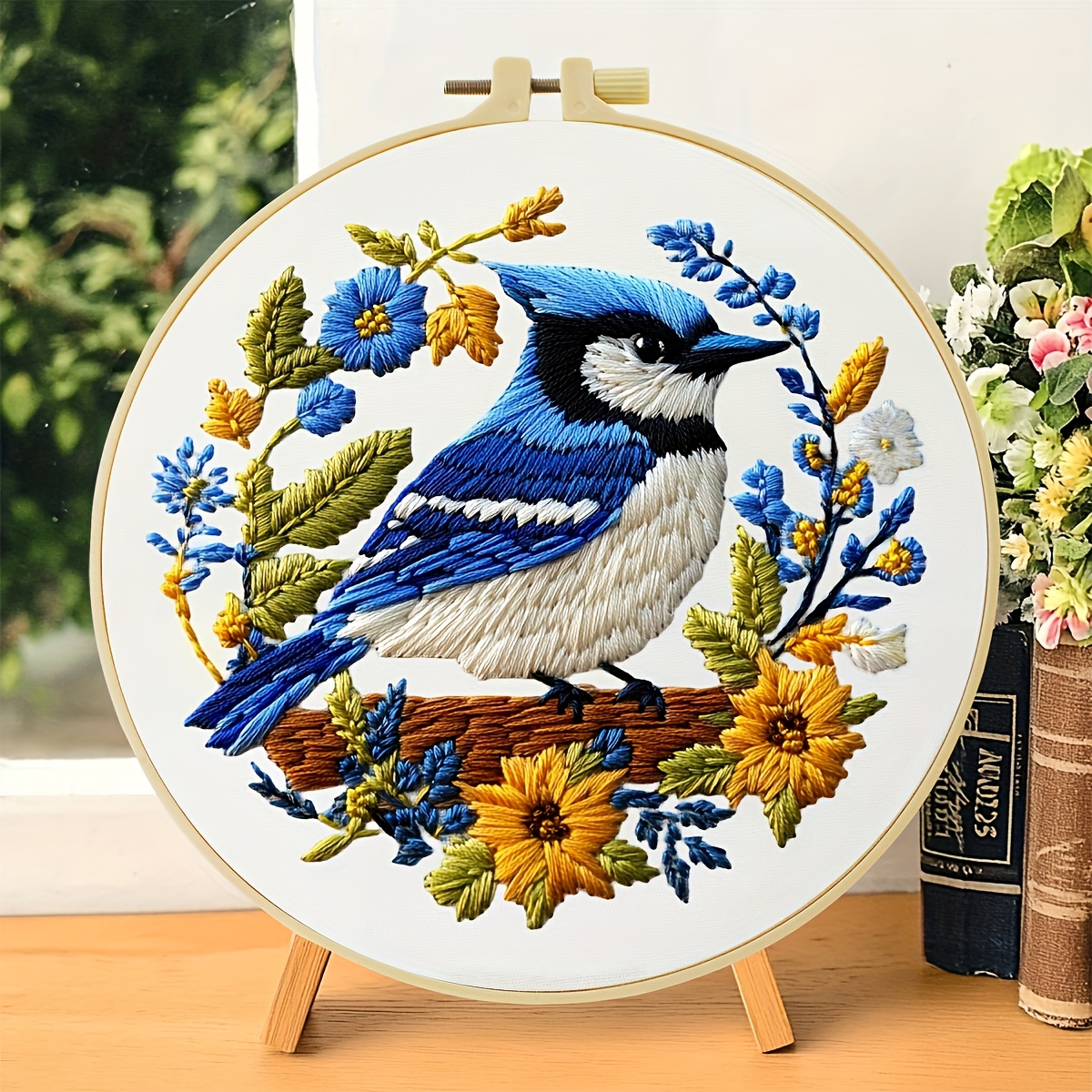 TEMU An Embroidery Kit Featuring Designs, Available In Sizes 15x15cm/5.9x5.9 Inches And 20x20cm/7.9x7.9 Inches. This Handmade Embroidery Set Is