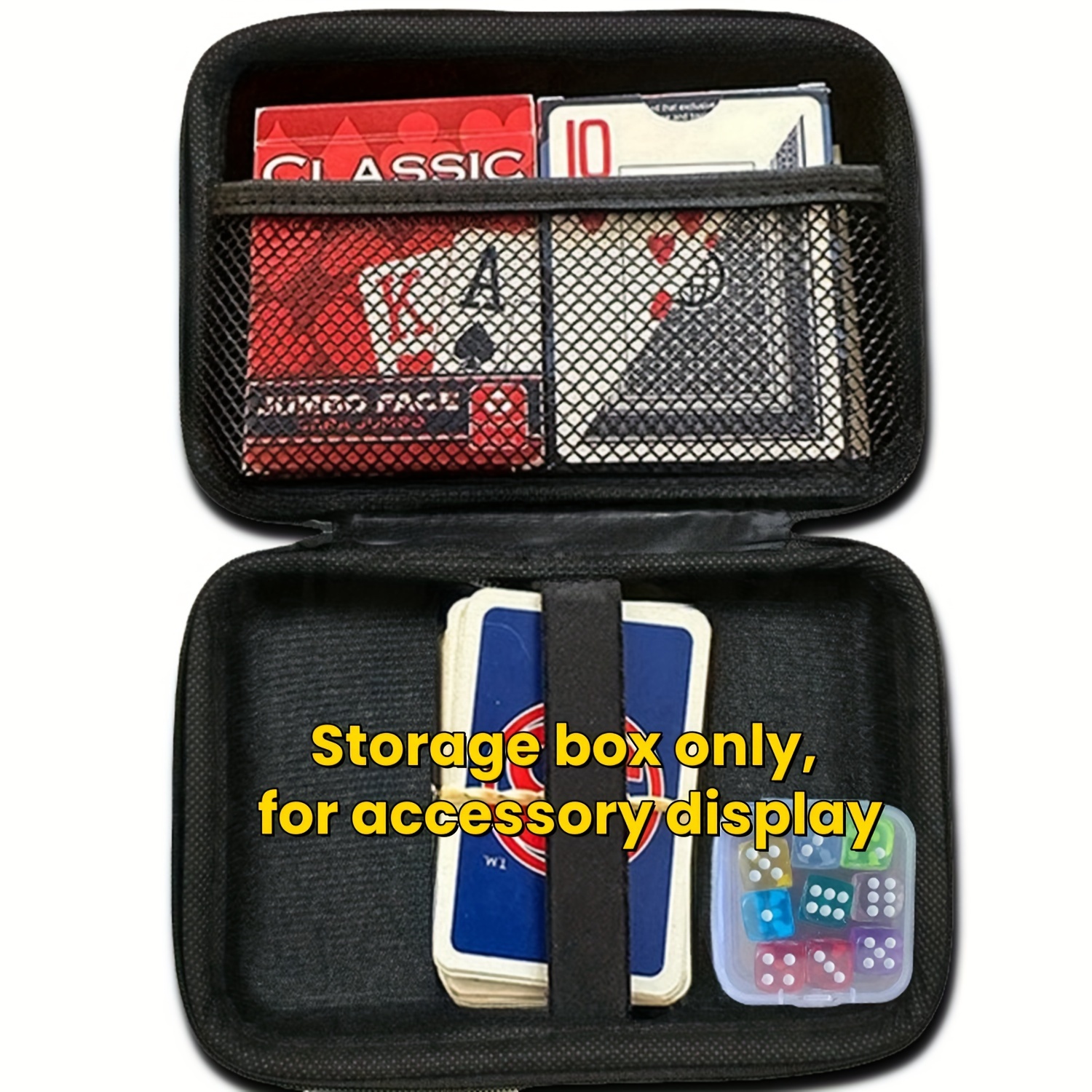 

Large Leather Game Card Storage Box - Portable Organizer For Party & Trading Cards, Collectible Display Case (cards Not Included) Playing Card Storage Box