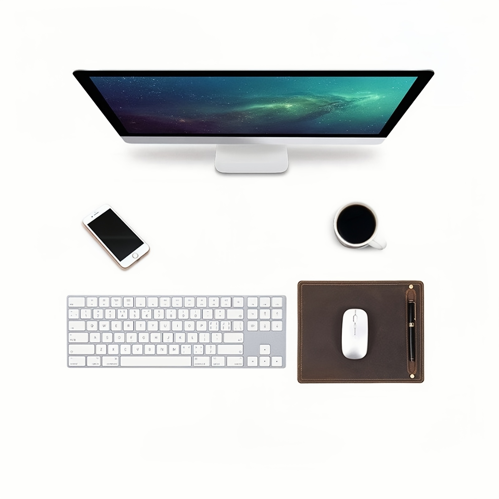 Handcrafted Top-grain Cowhide Mouse Pad - 27.94x22.86 cm Non-slip Genuine Dermis Office Mat with Pen Slot, Ergonomically Designed Computer Accessory Suitable for Office and Study Environments.