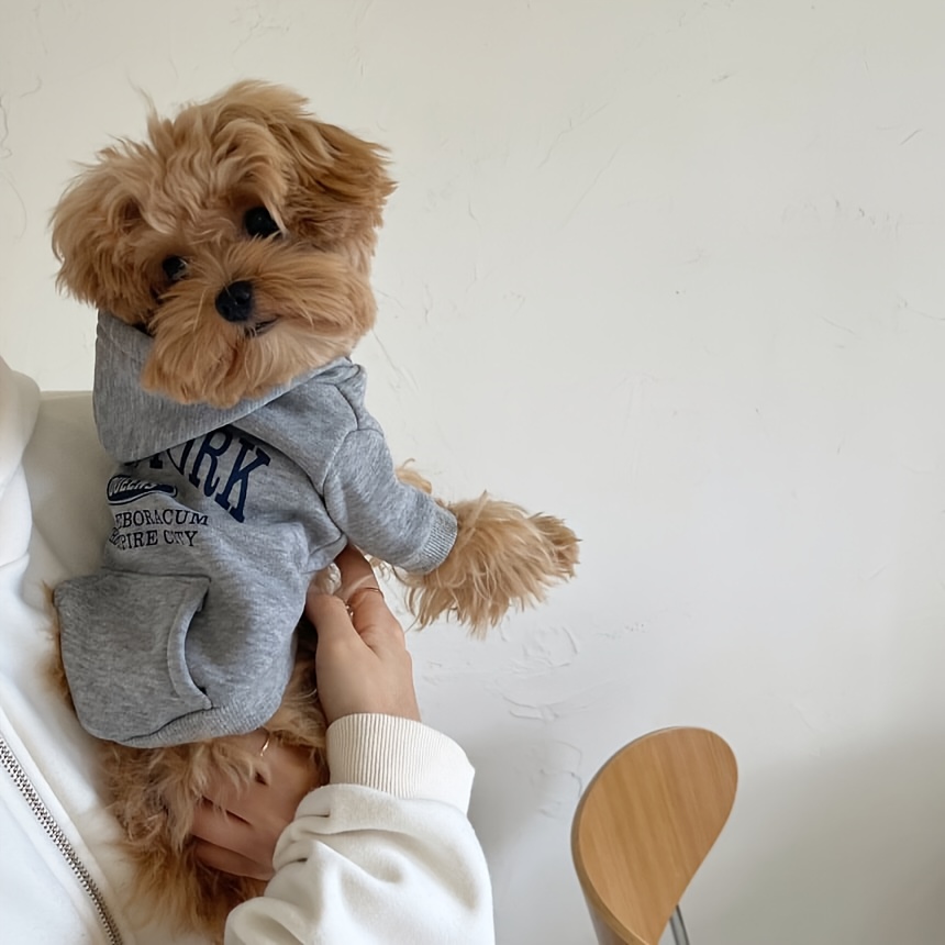 new autumn winter   hoodie versatile sweatshirt teddy pomeranian bichon schnauzer pet small dog clothes Product details 6