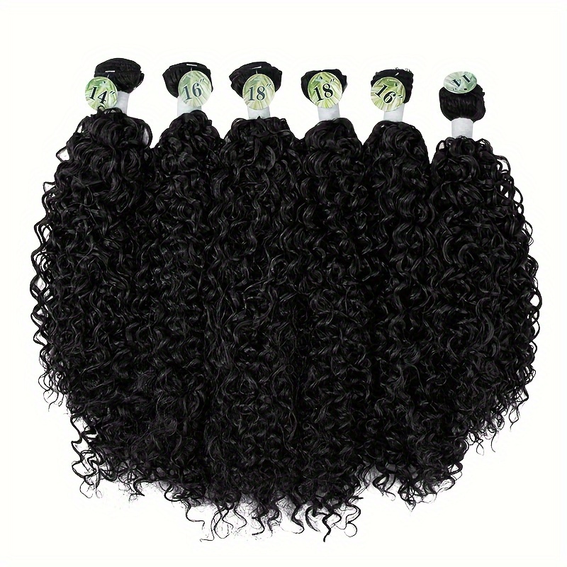 Afro 6undles Synthetic Hair Weaves Curly Hair Extension Synthetic Hair Bundles For Woman Fiber Hair Wavy