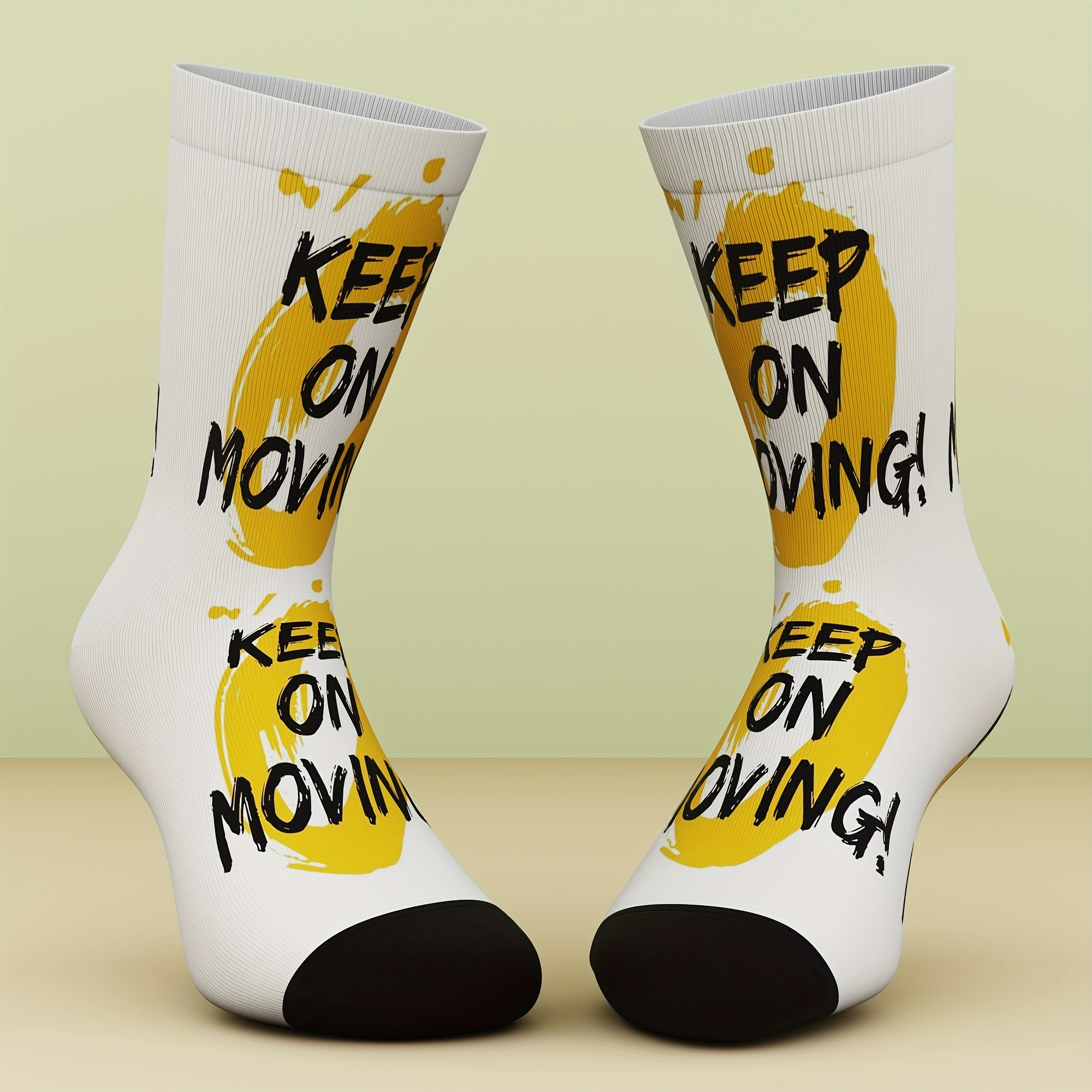 TEMU 1 Pair Of Unisex Socks, Creative Patterns, Fun Text, Fashionable And Comfortable, Outdoor Sports, 3d Digital Printing Technology, Sock Gift