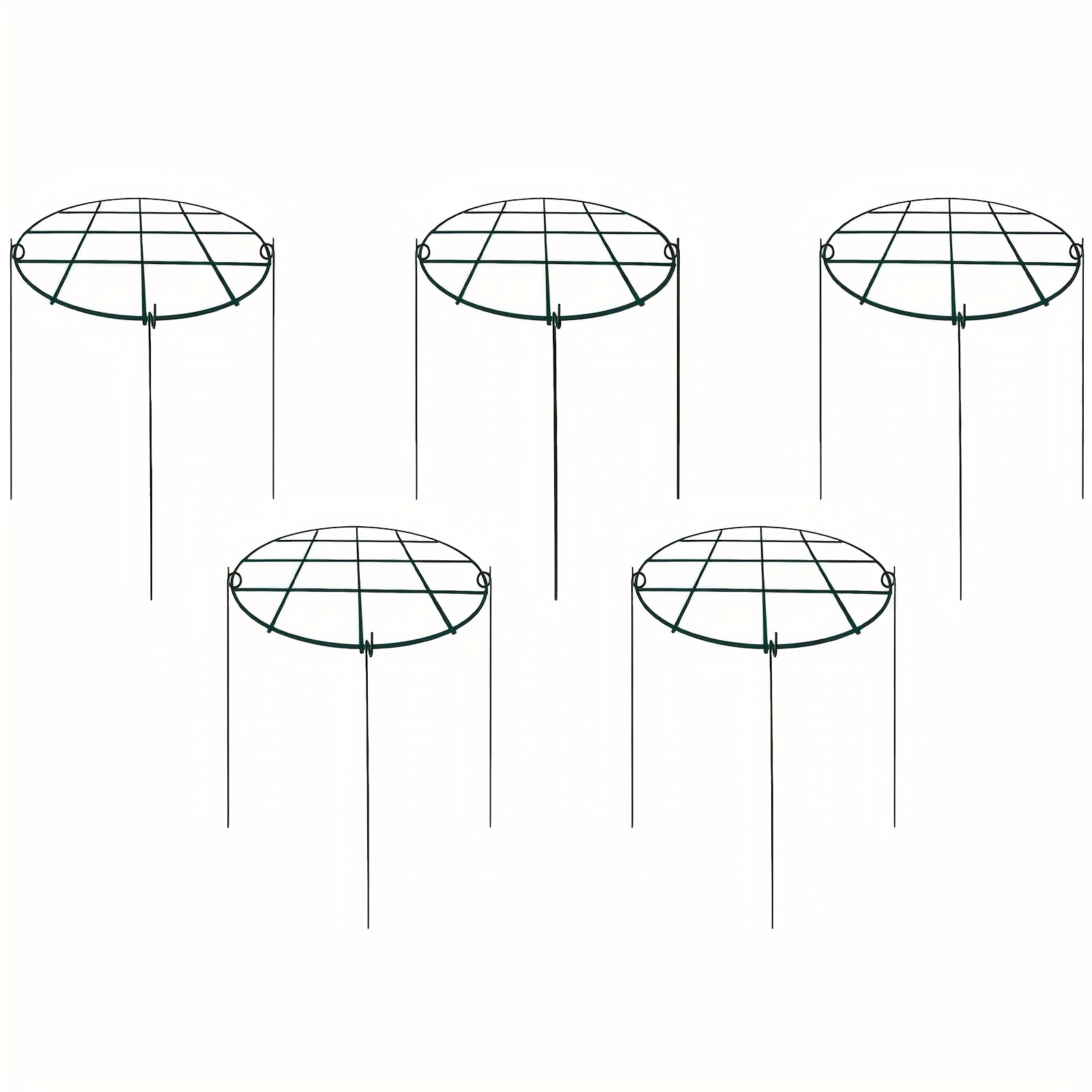 E-shop 5 Stk. Pfingstrosen-Käfige und Stützen, Metall Pflanzenstützstäbe, Gitter Pflanzenstützringe mit 3 Stk. Beinen für Blumen, Pfingstrosen, Rosen,
