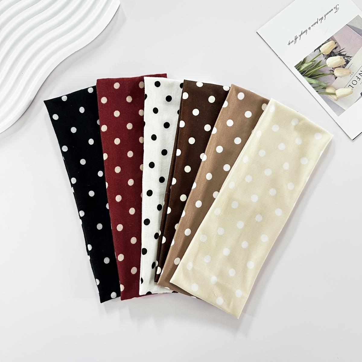 E-shop 3er-Pack Outdoor Yoga Übungs Elastische Stirnbänder, Modische Punktmuster Make-up Stirnbänder, Schweißabsorbierende Fitness Haar-Accessoires,