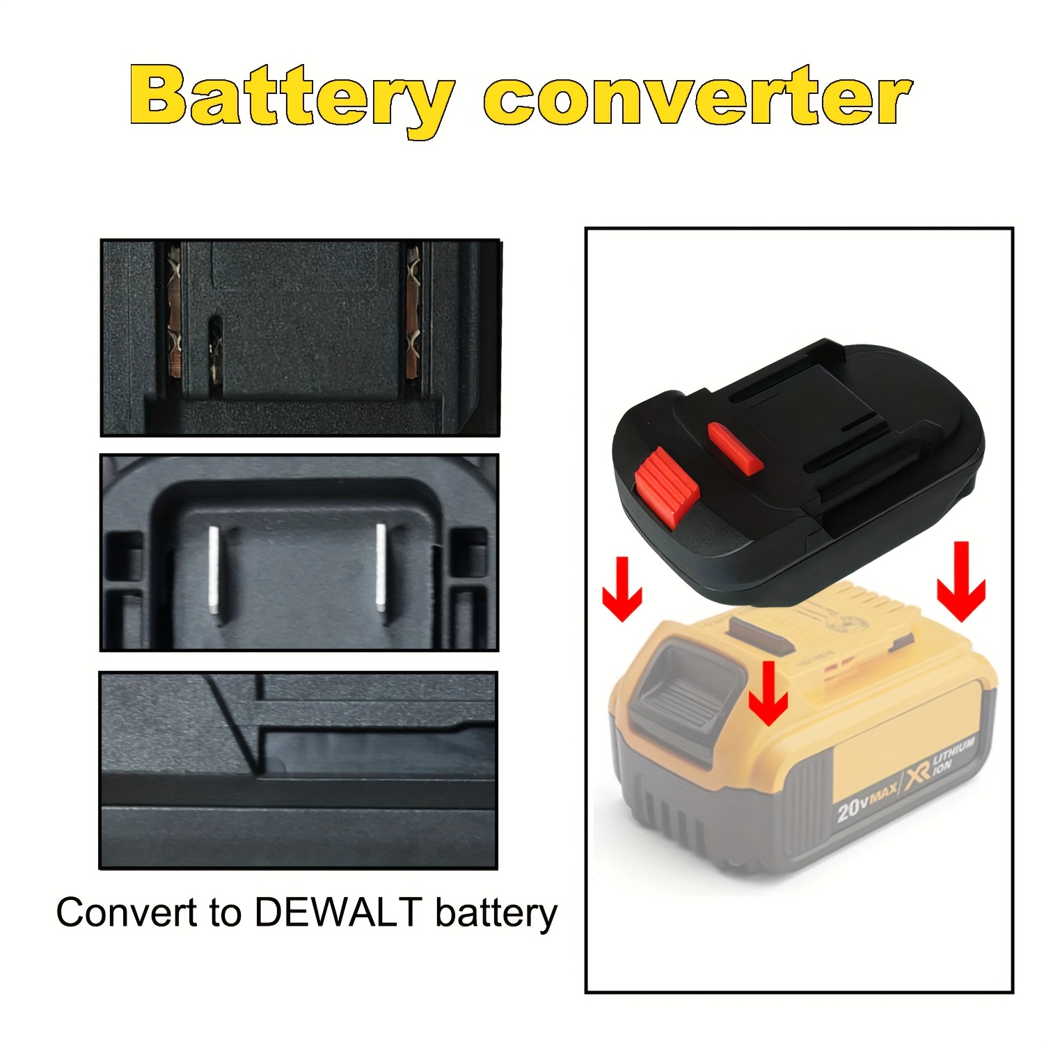Makita To Worx Battery Adapter – Convert 18V Makita Lithium Battery To Work With Worx 20V Cordless Tools (Adapter Only, No Battery)