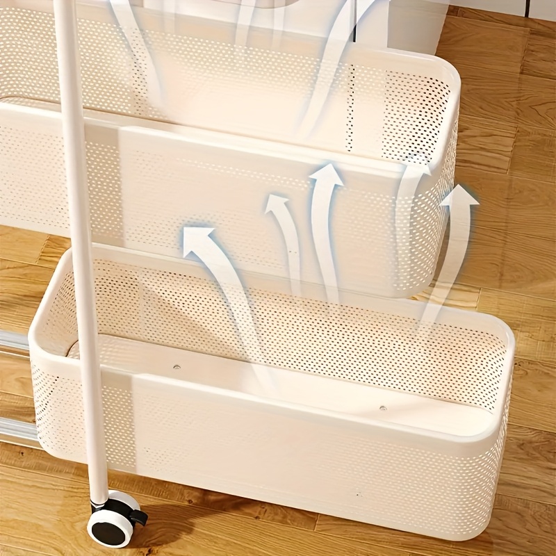 1pz scaffale pratico per lo stoccaggio in     con rotelle a 360&deg; adatte per cucina/bagno/camera da letto/  al frigorifero in acciaio al carbonio  /  Dettagli dell'articolo 2