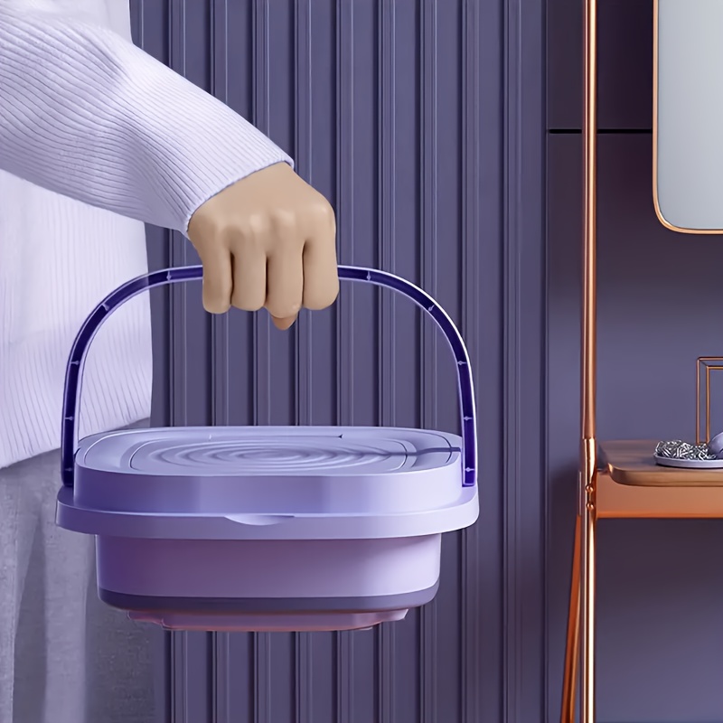 Mini lave-linge, lave-linge pliable, facile à transporter et à utiliser, les sous-vêtements et les chaussettes sont plus sains à laver séparément, bons appareils ménagers, ne prennent pas de pour les voyages daffaires, deux couleurs disponibles, lave-linge 8L détails 10