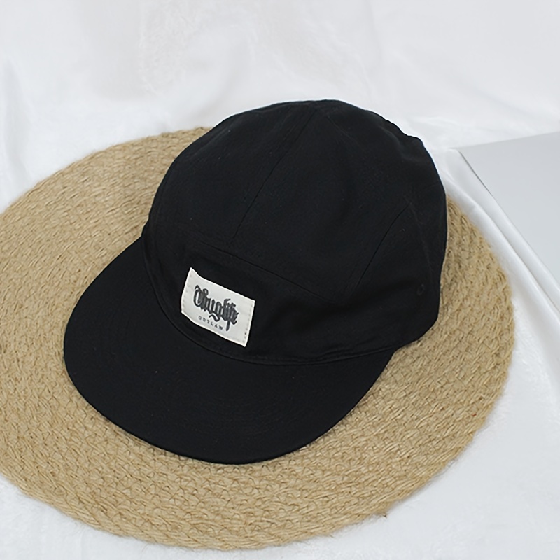 TEMU Women's Embroidered Letter Baseball Cap, Adjustable 5-panel Peaked Hat, Casual Sports Cap For Outdoor Activities