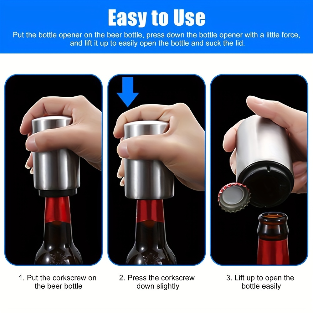 2pcs stainless steel magnetic beer soda bottle opener   no     home bar picnics camping hiking camping essentials modern opener design durable construction bottle opener Product details 5