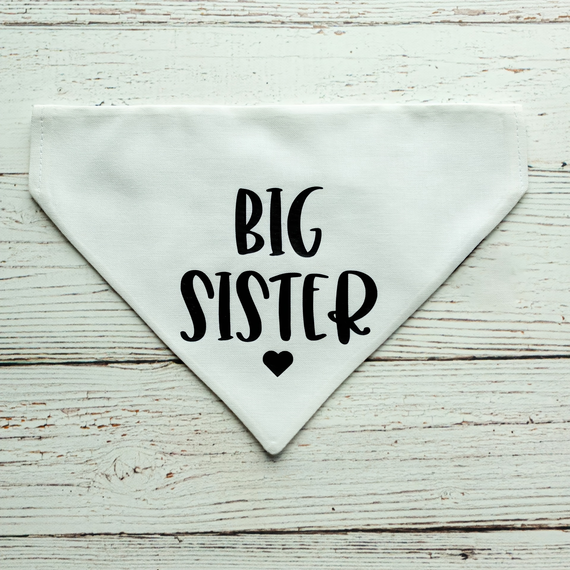 Image of Pet Dog Triangle Scarf With Letters Sister/brother, Saliva Scarf, Neckband, Pet Accessory