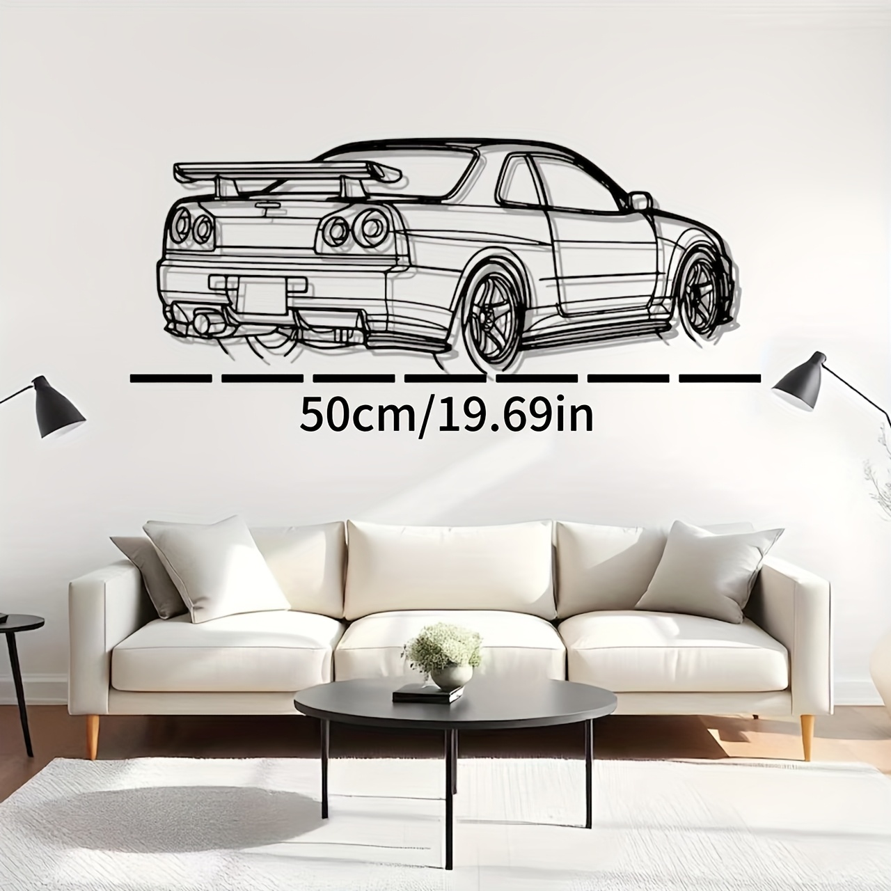 TEMU 1pc Of Metal Wall Art Featuring A Car Silhouette - A Unique Gift For Car Enthusiasts - Perfect For Garage Decor - Gifts For - Men's Automotive