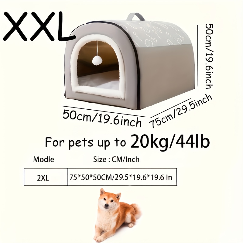 Dog House Cat -in-1 Detachable Cat Bed With Spherical Pendant, Flannel Cat Bed, Indoor Cat Nest, Cat Shelter, Dog House, With Handle, Rich Models And Sizes Suitable For Pet Sizes