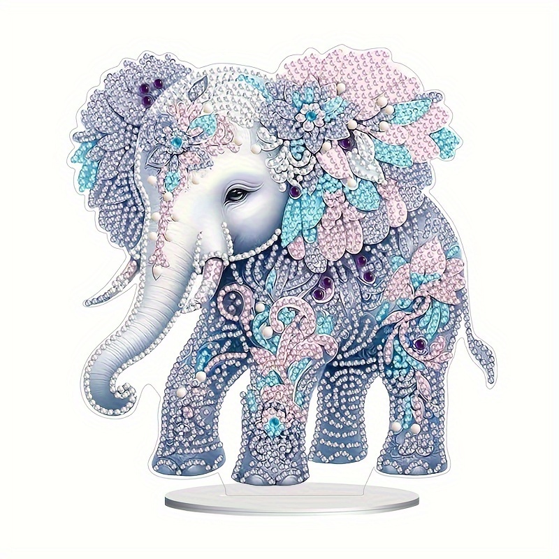 

Acrylic Crystal Elephant Figurine - Irregular Diamond Design, Home & Office Decor, Perfect Gift For Friends And Family