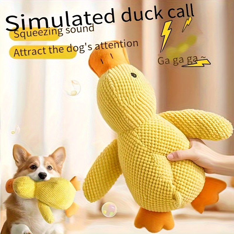 

Cartoon Duck Squeaky Dog Toy - Plush Interactive Pet Chew Toy, No Battery Needed, Durable Squeaker For Small Breeds, Puppy Teething And Playtime Accessory