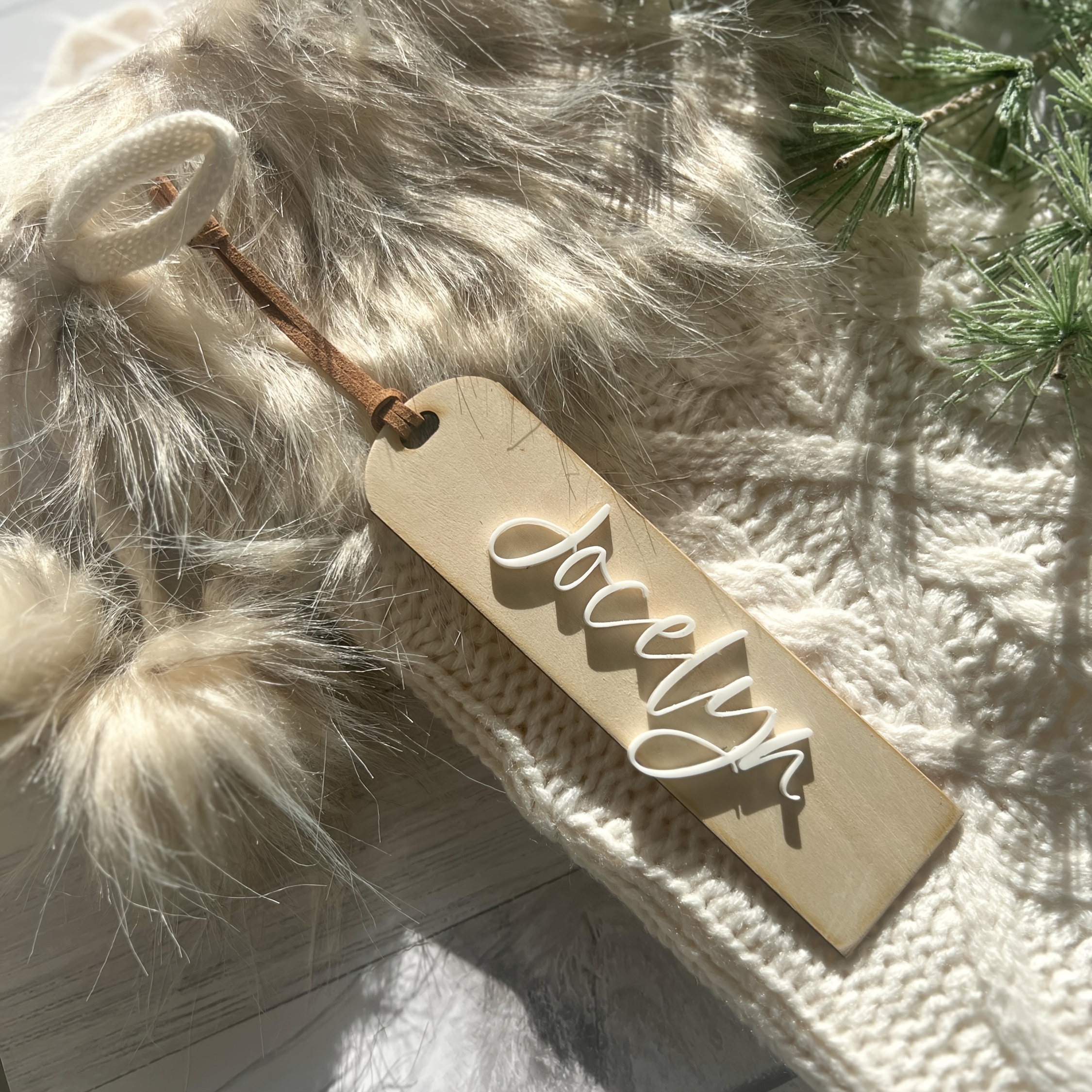 TEMU 1 Custom Acrylic Name Christmas Stocking Tag Diy Personalized Letter Plaque Tag Christmas Tree Ornament Wooden Tag Self- English Letter Plaque