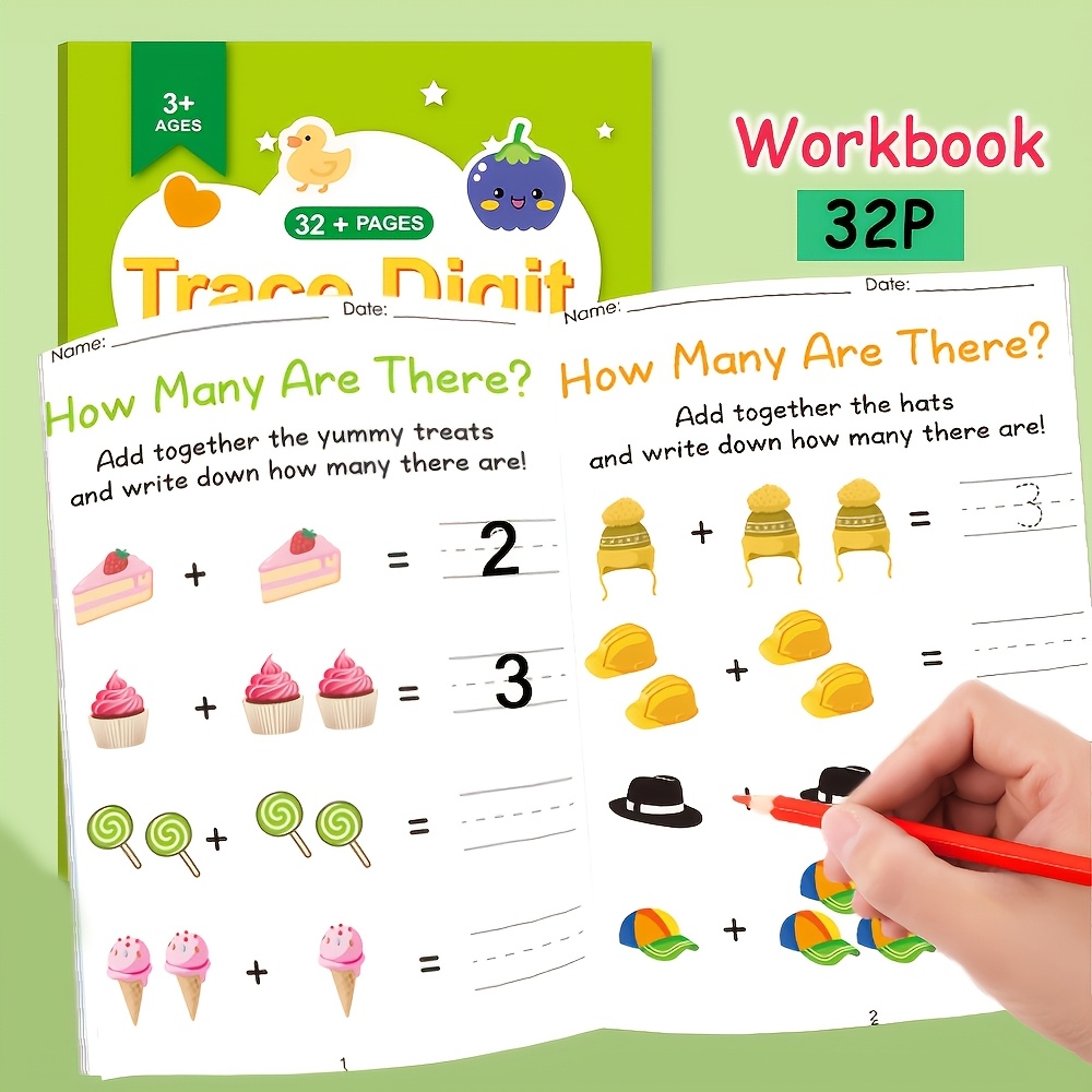Math Workbook For Kids - Workbook With Number Tracing,addition & Subtraction Worksheets,early Math Skills,back To School Gift,homeschool , Activities