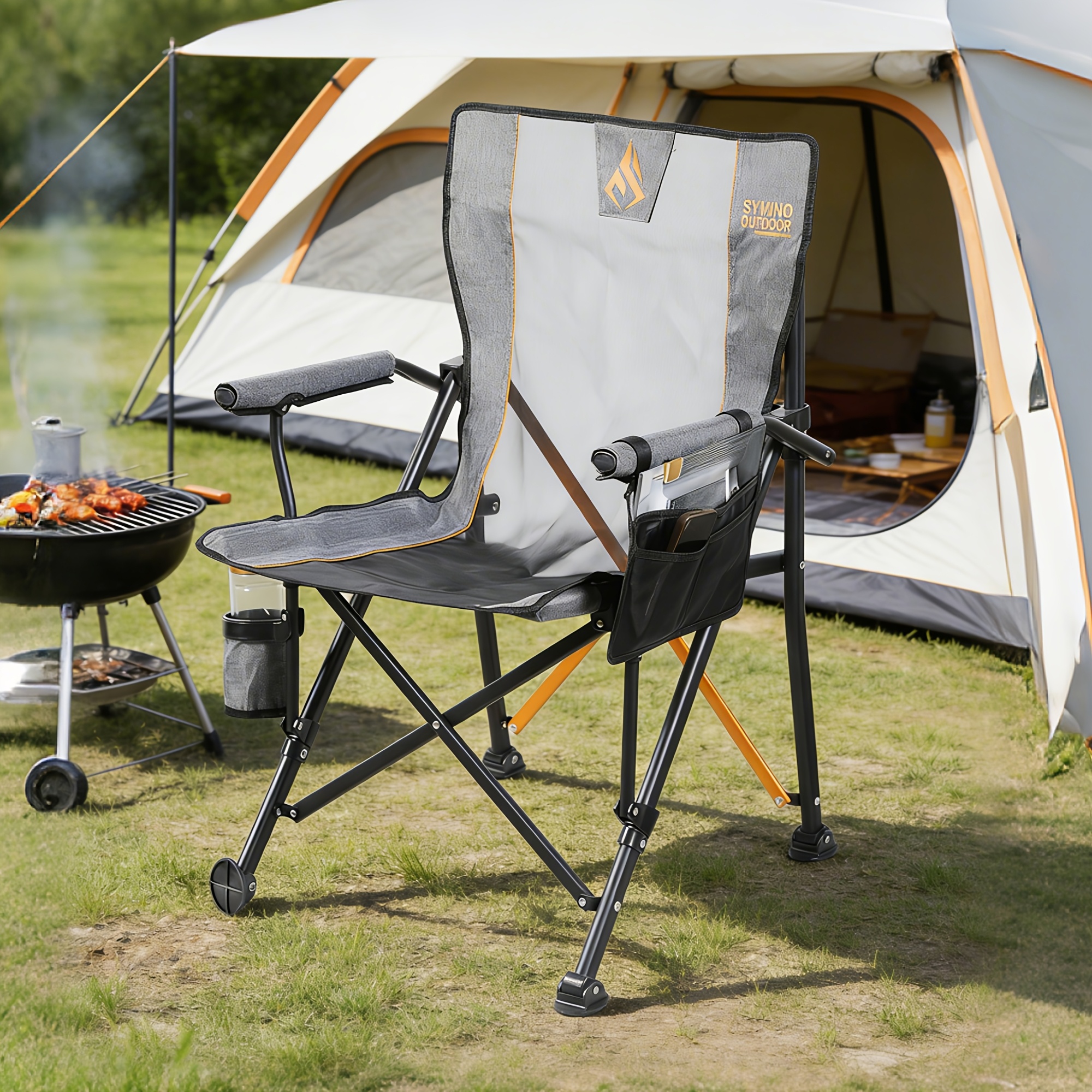 hochbelastbarer campingstuhl 150 kg armlehnen