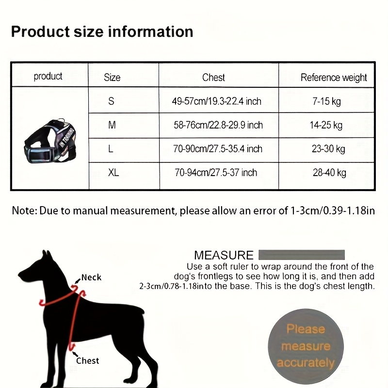 Adjustable Reflective Nylon Dog Harness, No Pull Vest