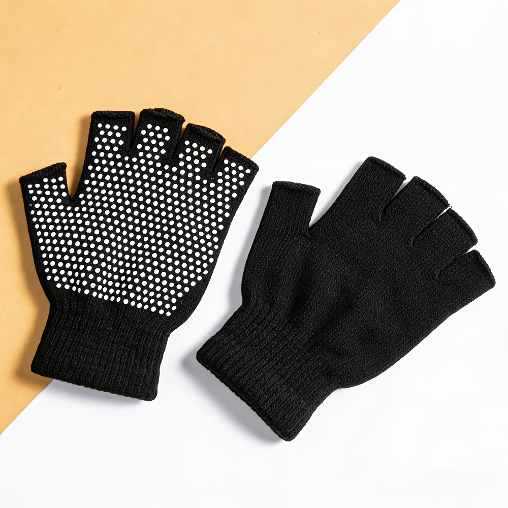 TEMU 1 Paire de Gants de Pêche, de Cyclisme et de Fitness pour Hommes et Femmes : Antidérapants, Demi-Doigts, Respirants, Durables, avec Revêtement