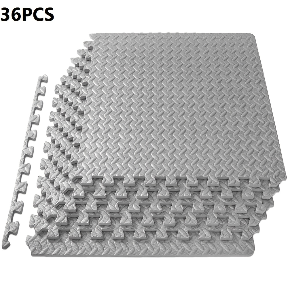 Image of 4/36/40pcs Gray 60x60x1cm Puzzle Flooring Mats, Interlocking Foam Floor Mats, Thickened Puzzle Style Gym Mats, Eva Gym Mats, Non-slip Gym Mats, Gym Mats, Mats For Fitness Equipment And Gyms