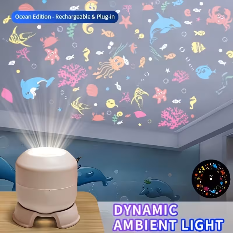 projecteur led océan étoilé, veilleuse à projection rotative à 360°, lampe dambiance à branchement usb, éclairage décoratif pour chambre, salle de jeux, salon Détails du produit 4