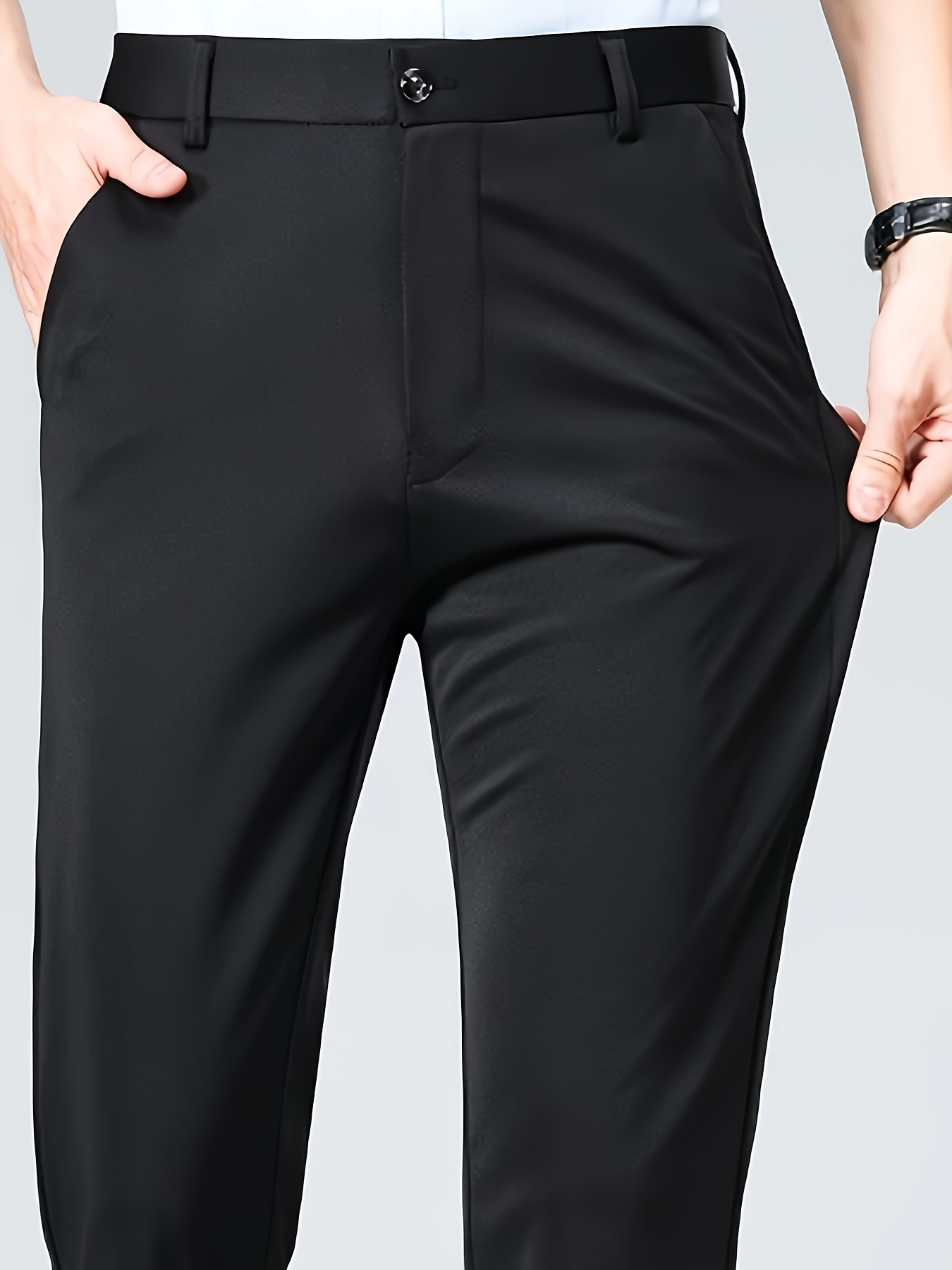 slim fit dress slacks Tropic Comfortable & Affordable Men's Dress Pants Stone Grey / 30/30 / Slim main image 1