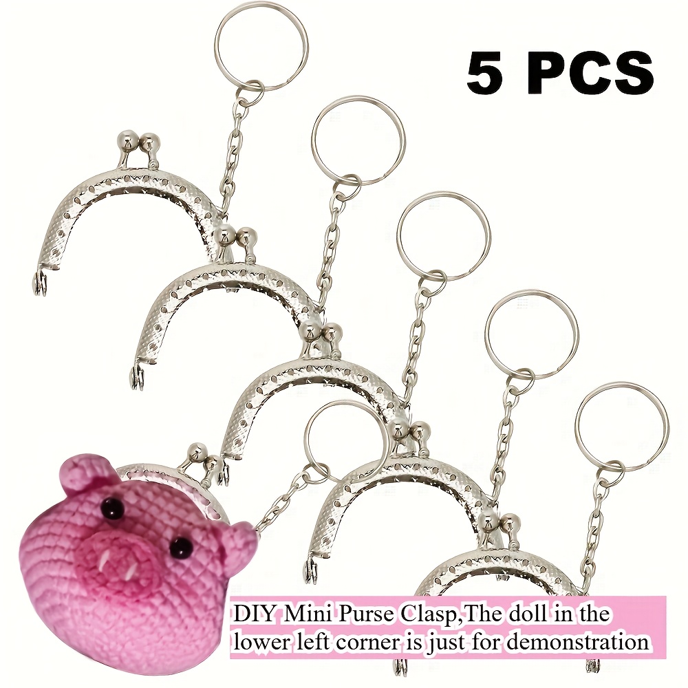 Image of 5pcs Mini Purse Clasp, Keychain Making Metal Frame, Crochet Mini Bag 5cm/1.96in, Women' Small Decorative /pendant, Wallet Making, Wallet Making, Diy Wallet Making