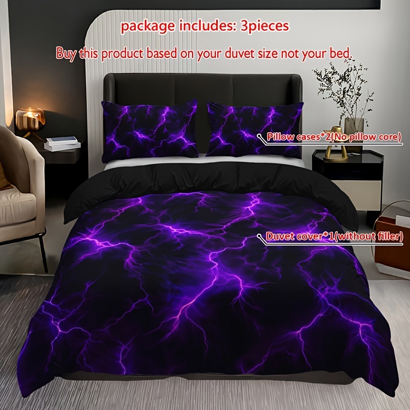 TEMU 3pcs Line Duvet Cover Set (1 Duvet Cover + 2 Pillowcase Without Pillow Insert), Hd Printing For Home Dorm