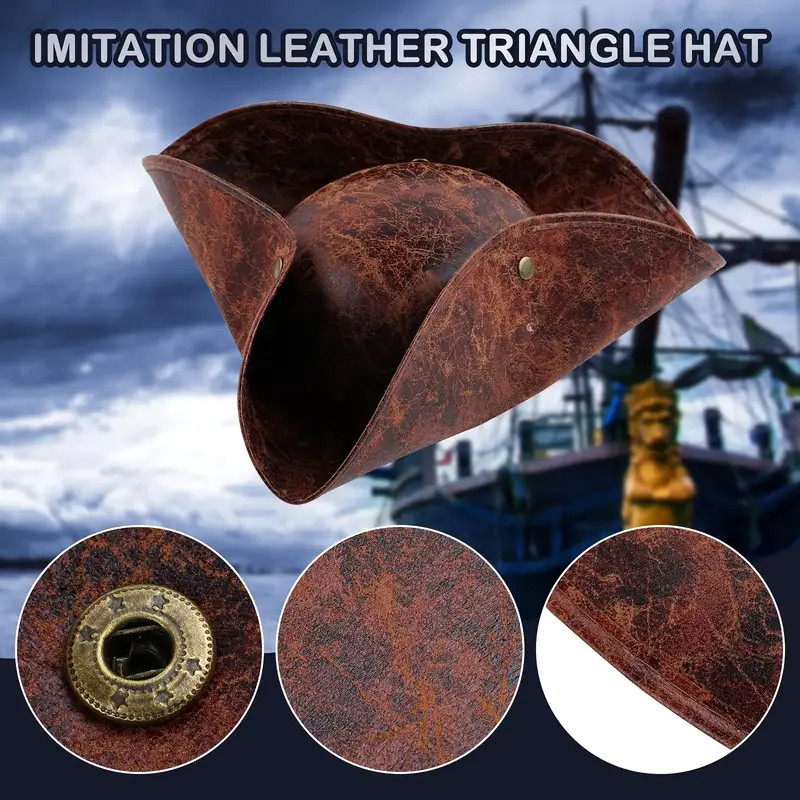 hat for adults faux leather costume accessory for birthday halloween themed parties hand washable electricity free featherless role playing prop cosplay gear details 7