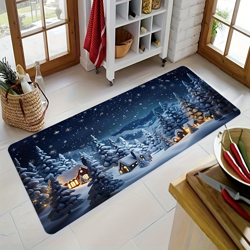 TEMU Tapis de sol de cuisine épais de 1,1 cm, conçu pour Noël avec une durabilité, idéal pour une utilisation , , le porche, et la décoration