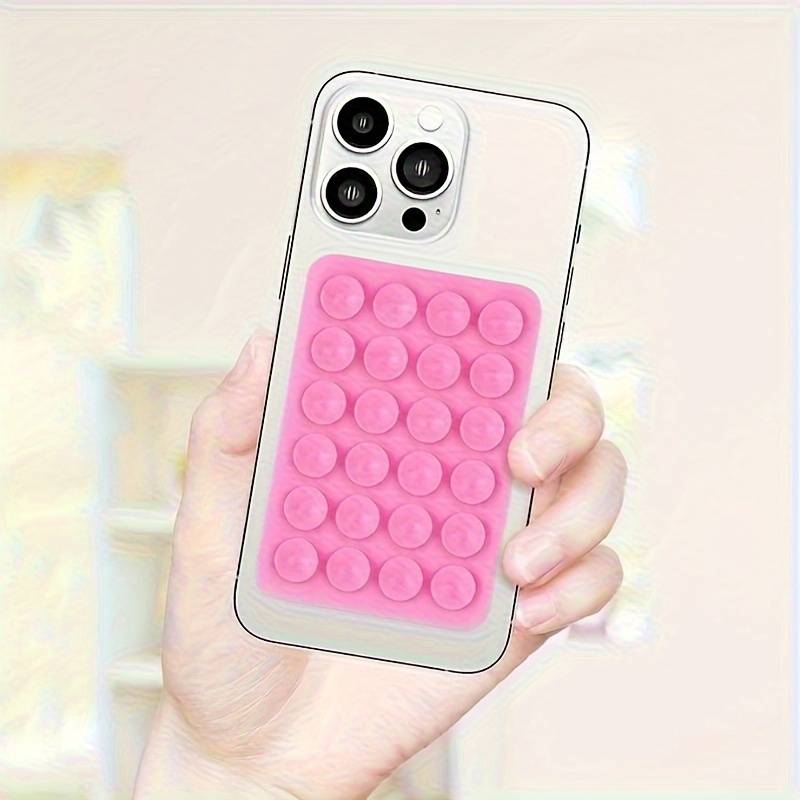 Lot 5 Coques Silicone + 28 Ventouses Pour Téléphone – Support Mains Libres Miroir, Douche, Selfies TikTok (rose/blanc)