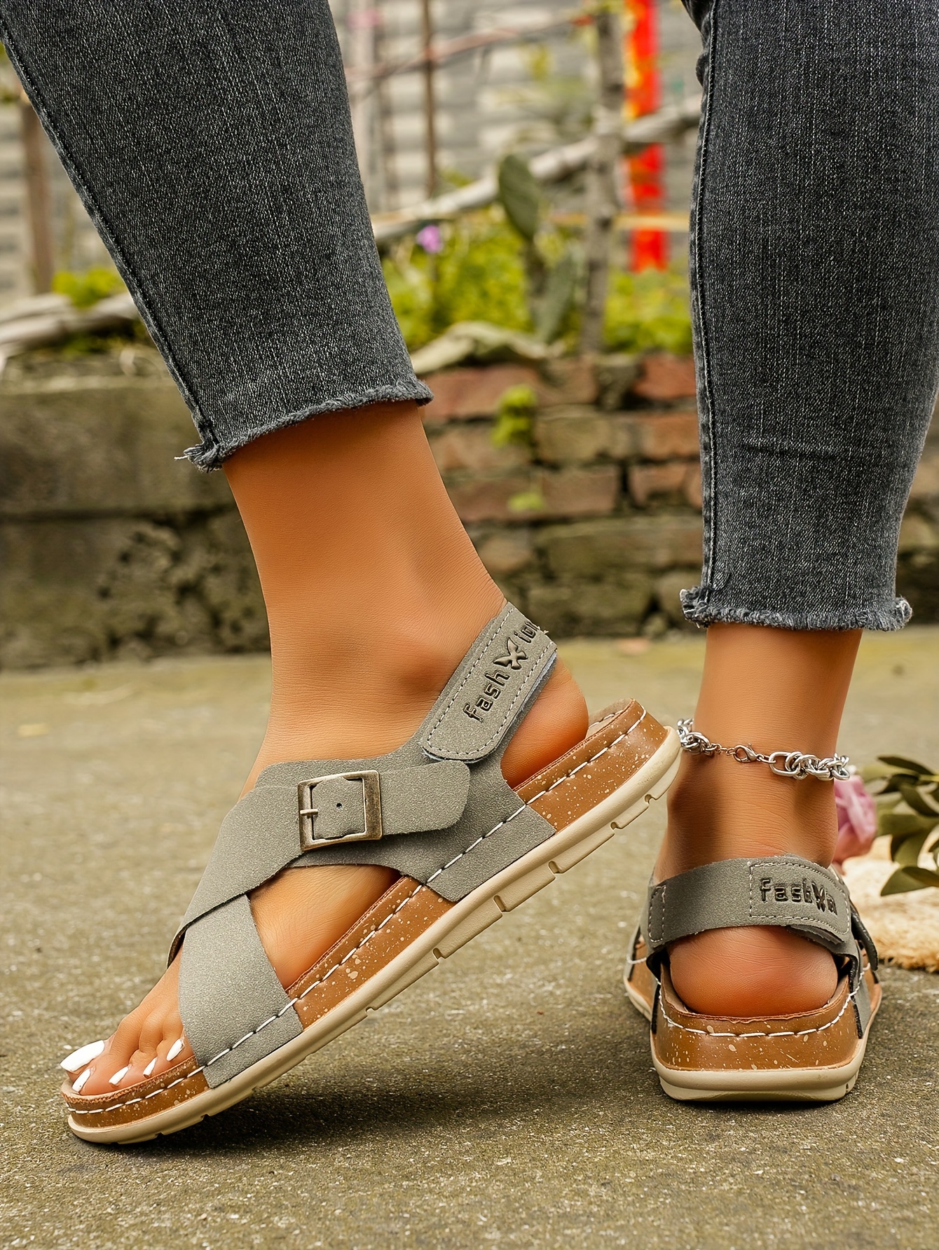 2023 new cross band flat sandals for   for summer exposing toes fairy like roman shoes for students details 23