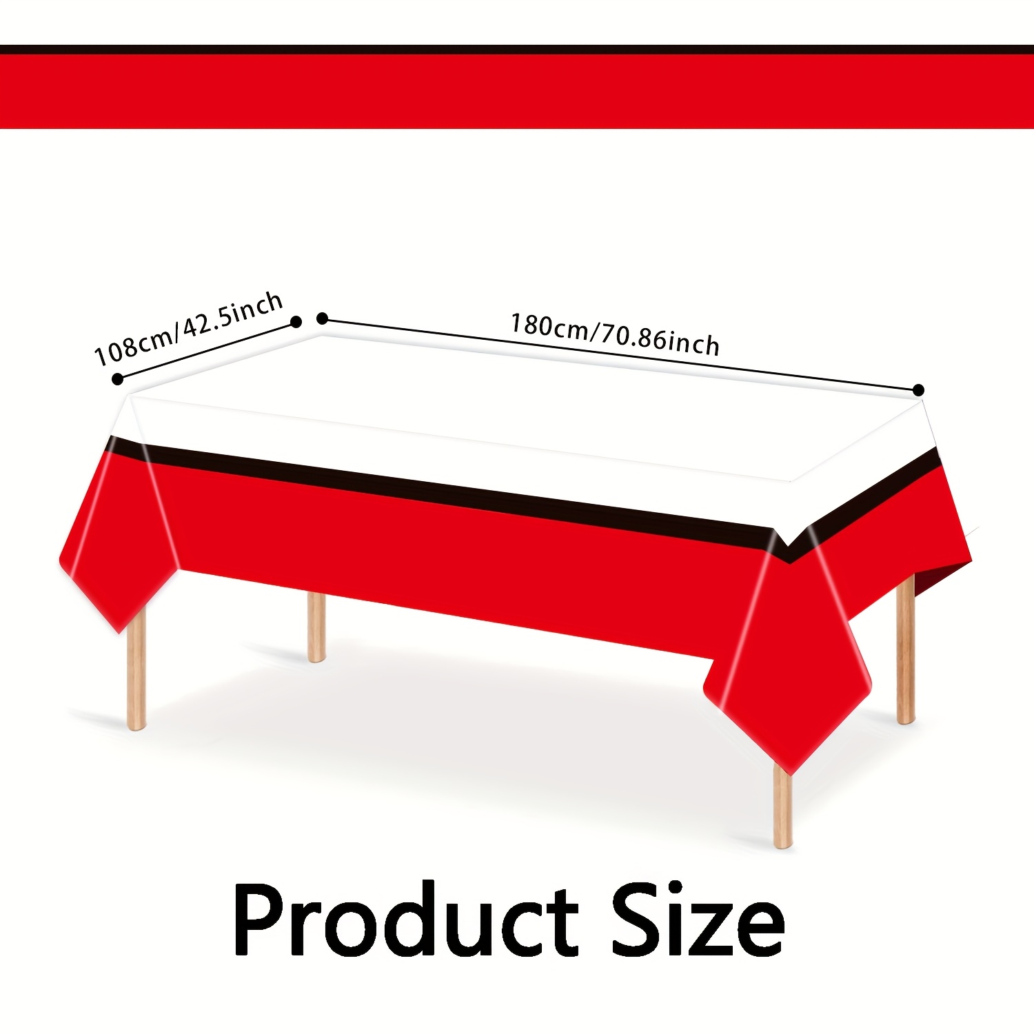 TEMU Halloween & Christmas Blue, White And Red Cartoon-themed Rectangular Tablecloth – Perfect For Birthday Party Decorations, , Indoor Outdoor